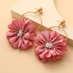 Multi-layer Chiffon Lace Flower Ear Ring