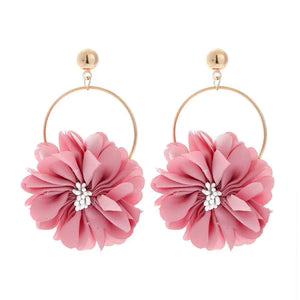 Multi-layer Chiffon Lace Flower Ear Ring