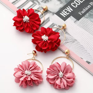 Multi-layer Chiffon Lace Flower Ear Ring