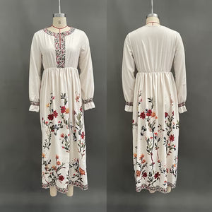 Women's Bohemian Retro Long-Sleeve Maxi Dress