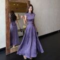 Chinese-style Purple Top And Skirt Two-piece Set