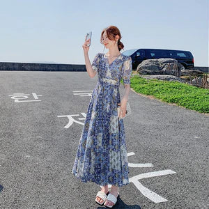 Elegant Floral-print Chic Dress