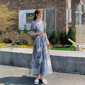 Elegant Floral-print Chic Dress